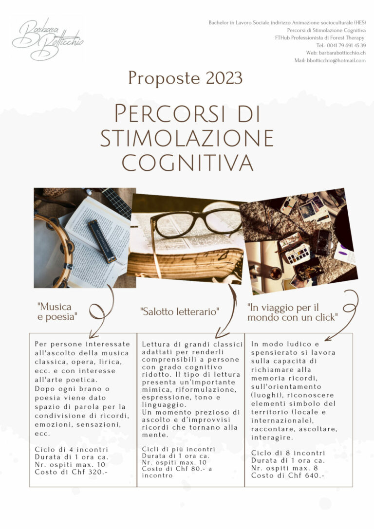 Stimolazione Cognitiva Proposte 2023