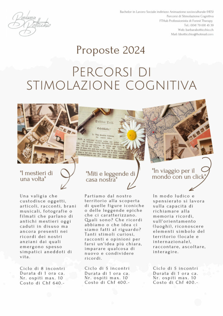 Stimolazione cognitiva Proposte 2024
