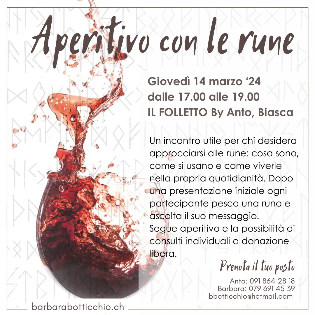 Aperitivo con rune, Il Folletto a Biasca, con Barbara Botticchio